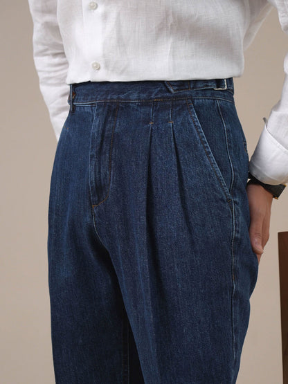 Men's Vintage High-Waist Straight-Leg Jeans - BRABION
