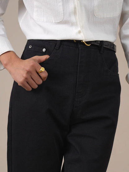 Men's High-Waist Straight-Leg Slim-Fit Jeans - BRABION