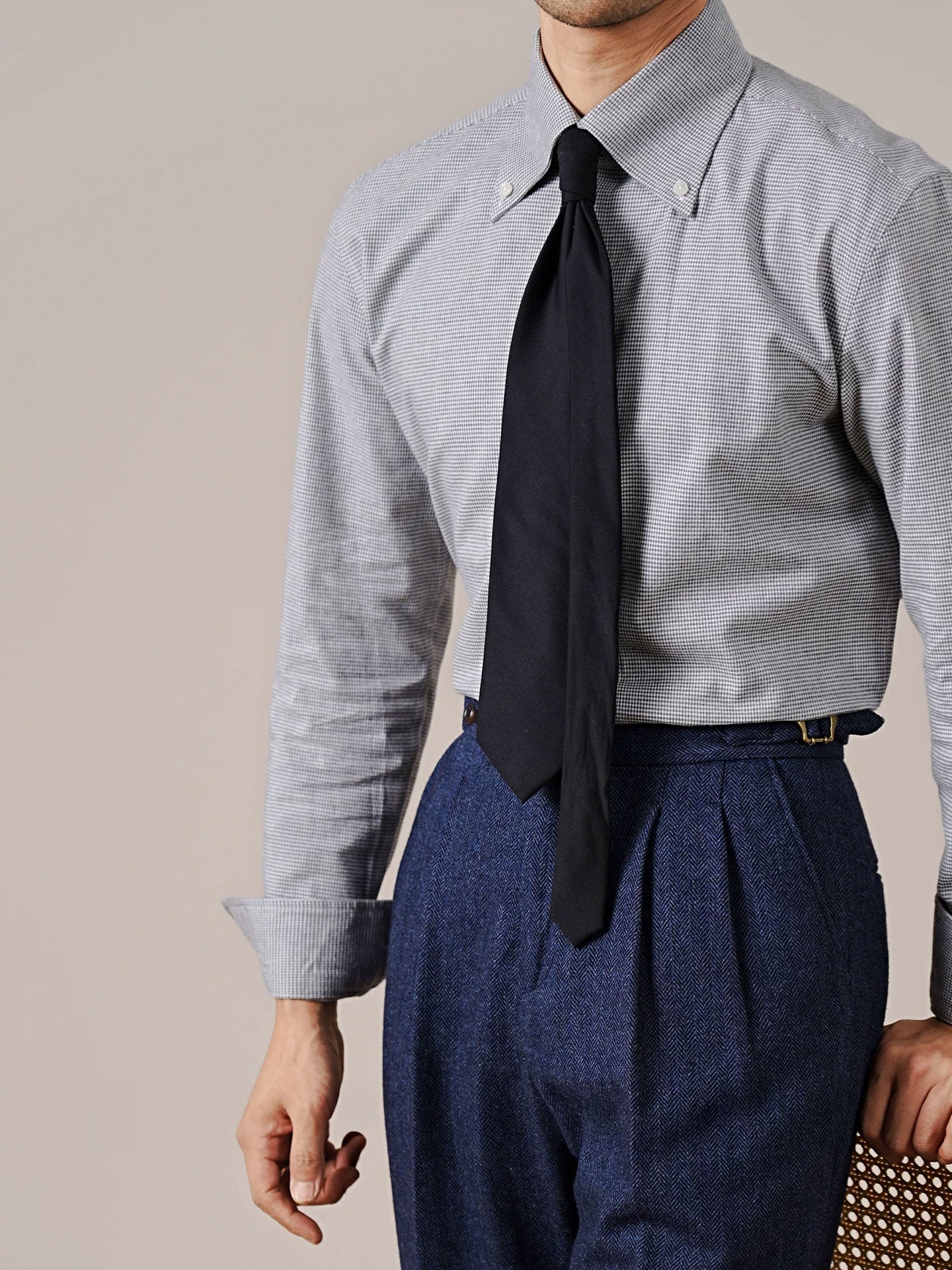 Men’s Italian-Style Point Collar Cotton Dress Shirt - BRABION