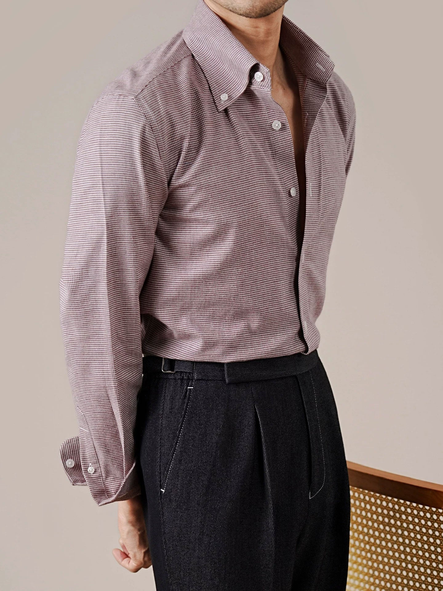 Men’s Italian-Style Point Collar Cotton Dress Shirt - BRABION