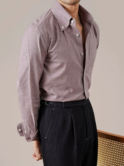 Men’s Italian-Style Point Collar Cotton Dress Shirt - BRABION