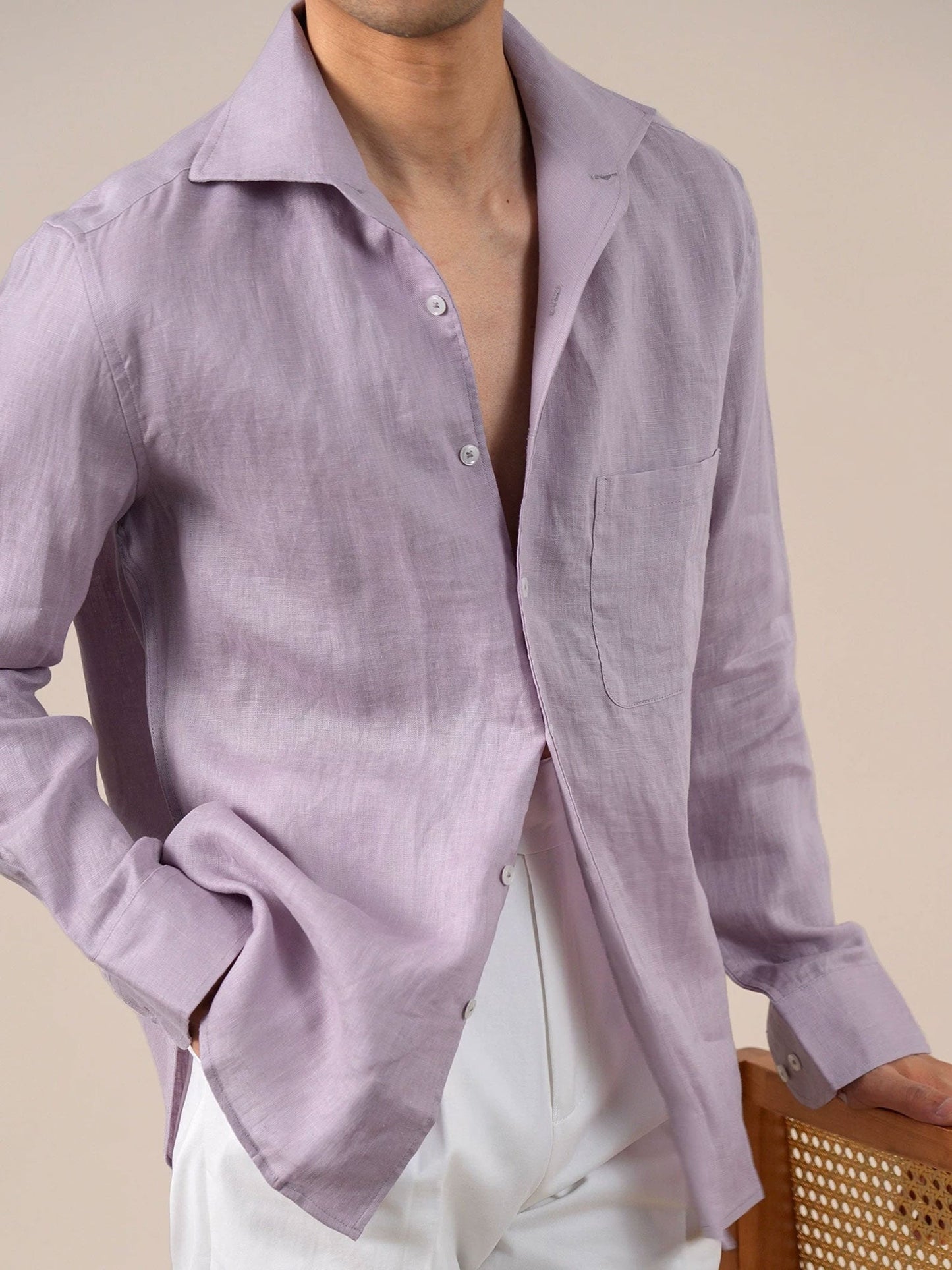 Men’s Long-Sleeve Linen Shirt BRABION