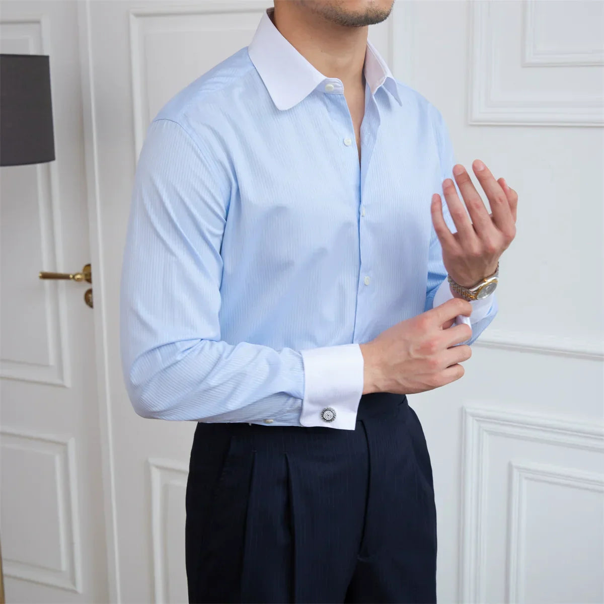 French Blue Cuff Shirt - BRABION