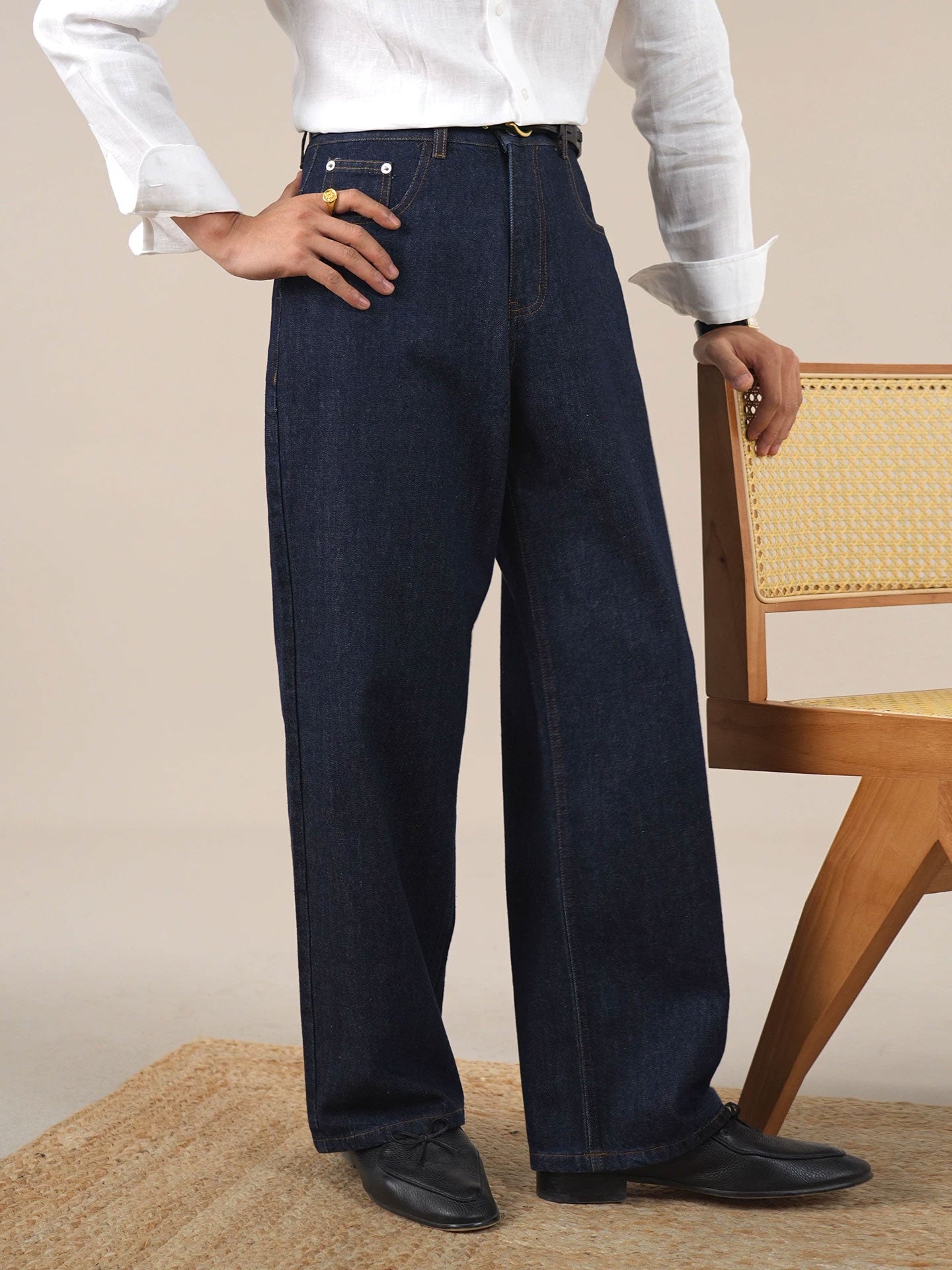 Men’s Vintage High-Waist Jeans — Relaxed Fit - BRABION