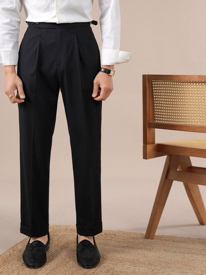 Men's Neapolitan Slim Fit Straight Leg Trousers - BRABION