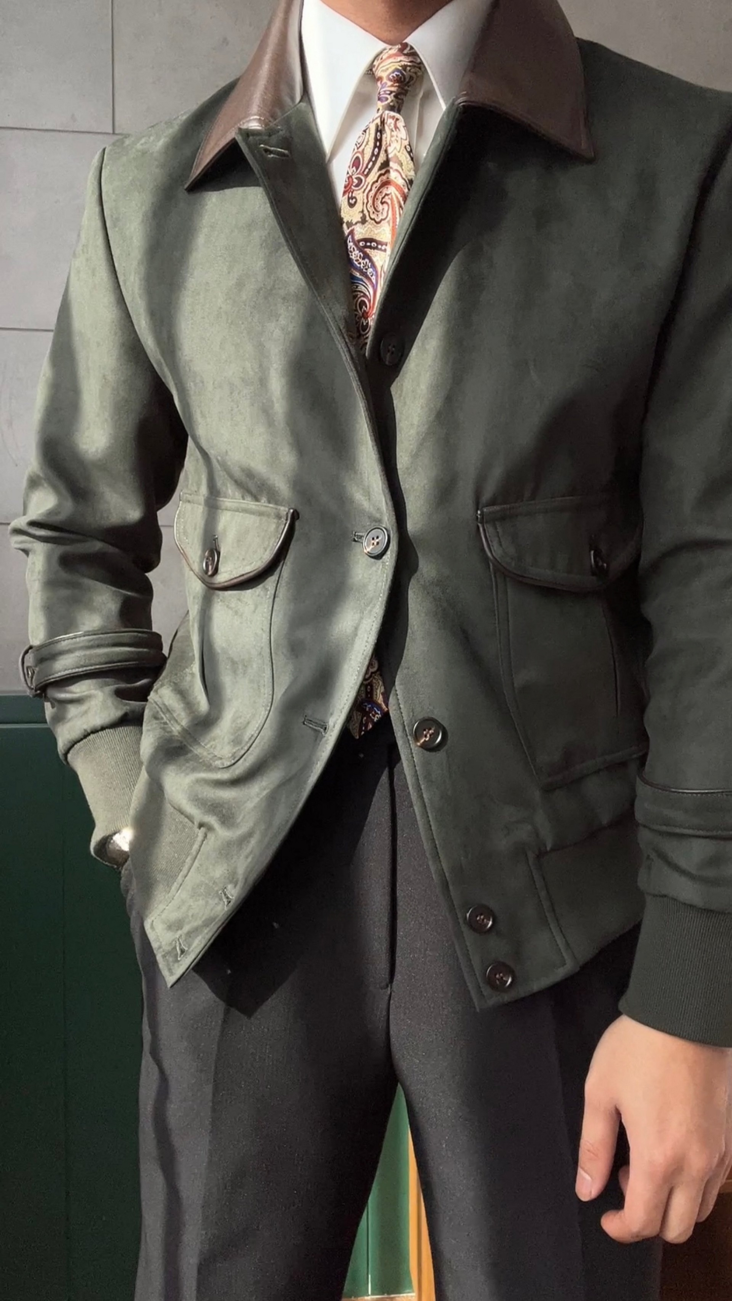 Men’s Slim Fit Retro Bomber Jacket - BRABION