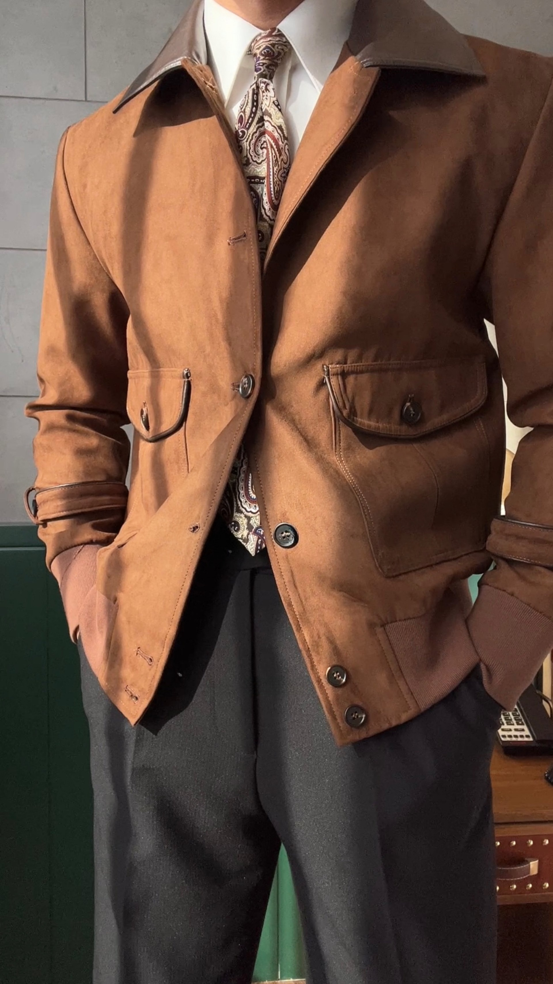 Men’s Slim Fit Retro Bomber Jacket - BRABION