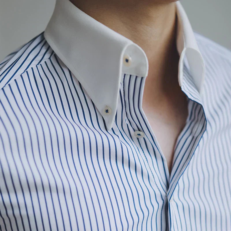 Stripped Blue Dress Shirt - BRABION