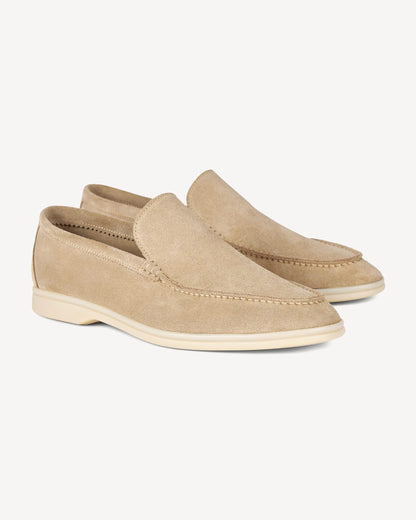 Brabion Unlined Capri Suede Loafer – Beige - BRABION