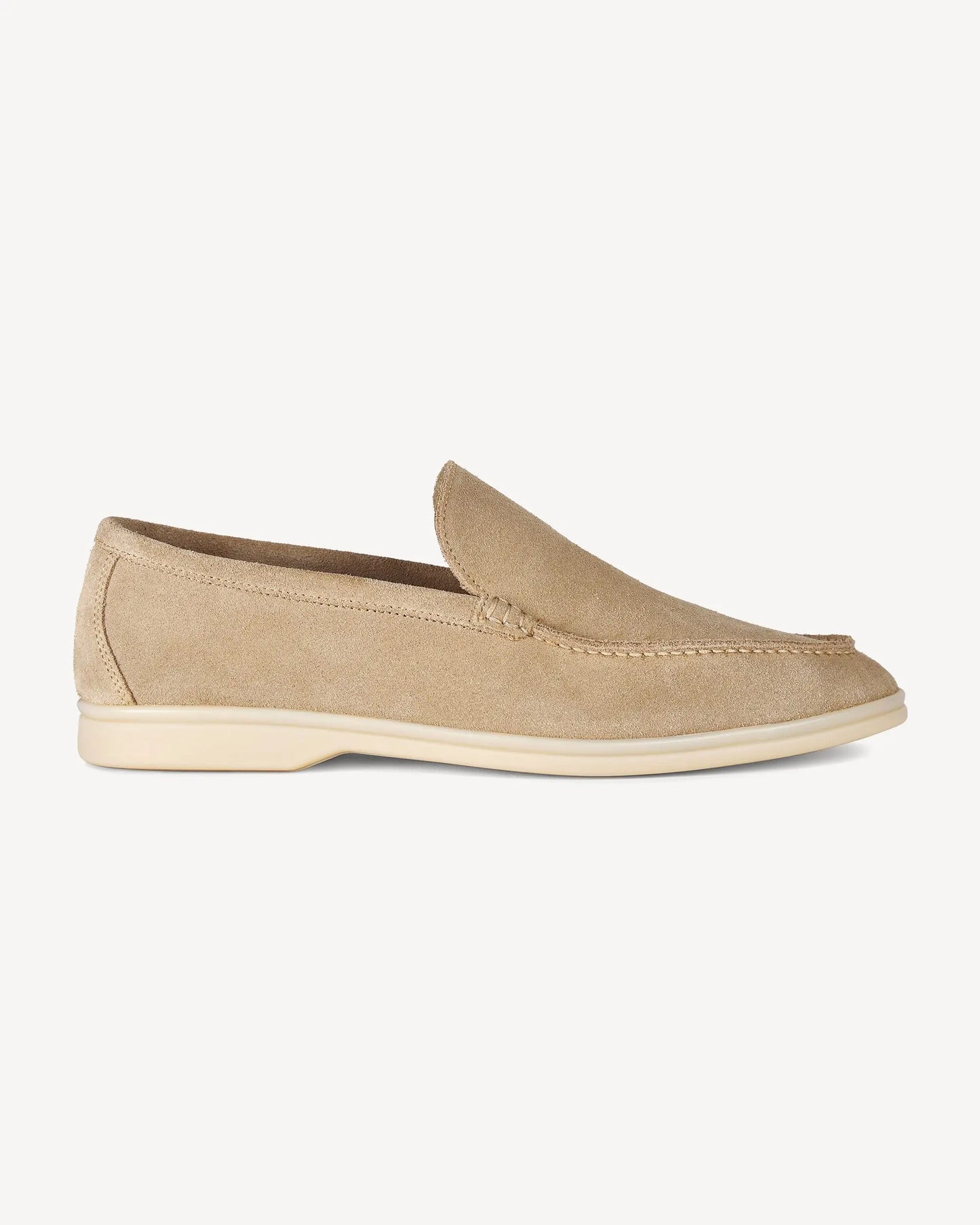 Brabion Unlined Capri Suede Loafer – Beige - BRABION
