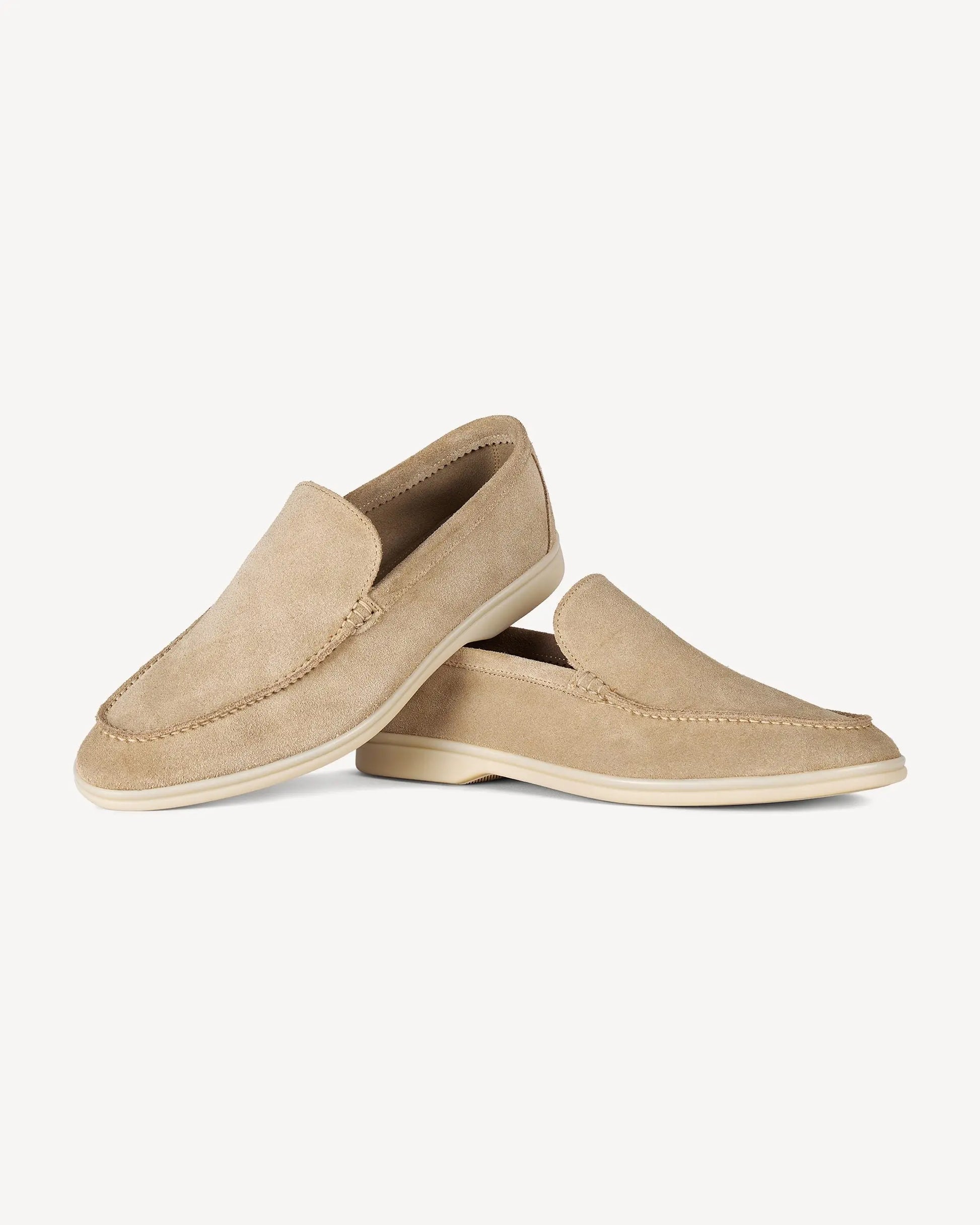 Brabion Unlined Capri Suede Loafer – Beige - BRABION