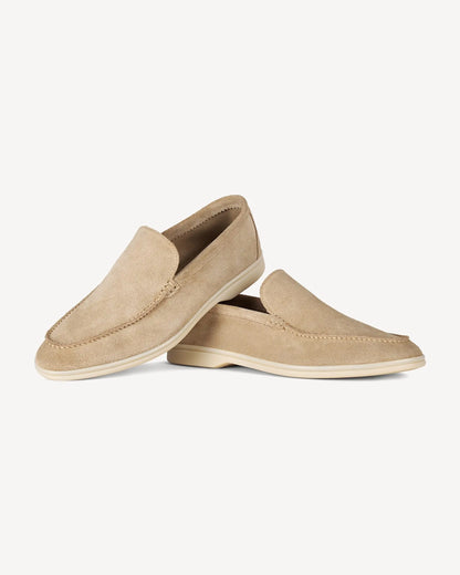 Brabion Unlined Capri Suede Loafer – Beige - BRABION
