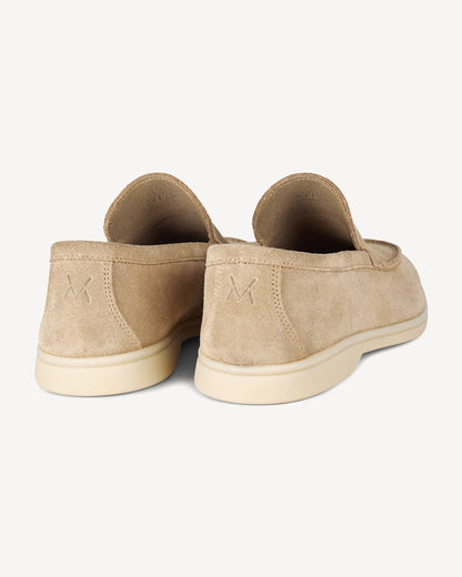 Brabion Unlined Capri Suede Loafer – Beige - BRABION