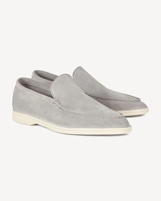 Brabion Unlined Capri Suede Loafer – Light Grey - BRABION
