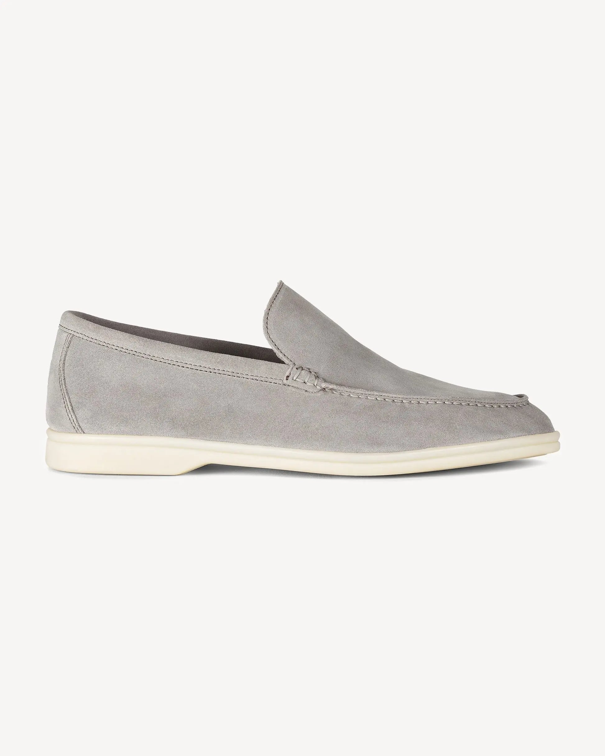 Brabion Unlined Capri Suede Loafer – Light Grey - BRABION