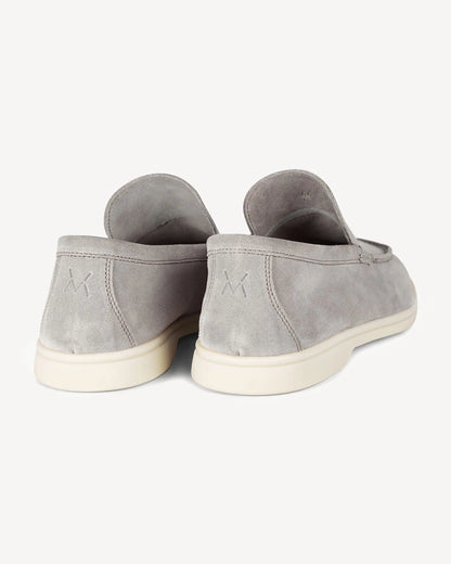Brabion Unlined Capri Suede Loafer – Light Grey - BRABION