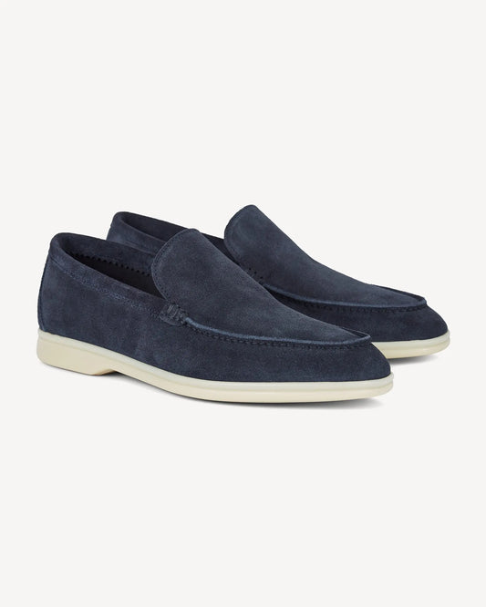 Brabion Unlined Capri Suede Loafer – Navy - BRABION