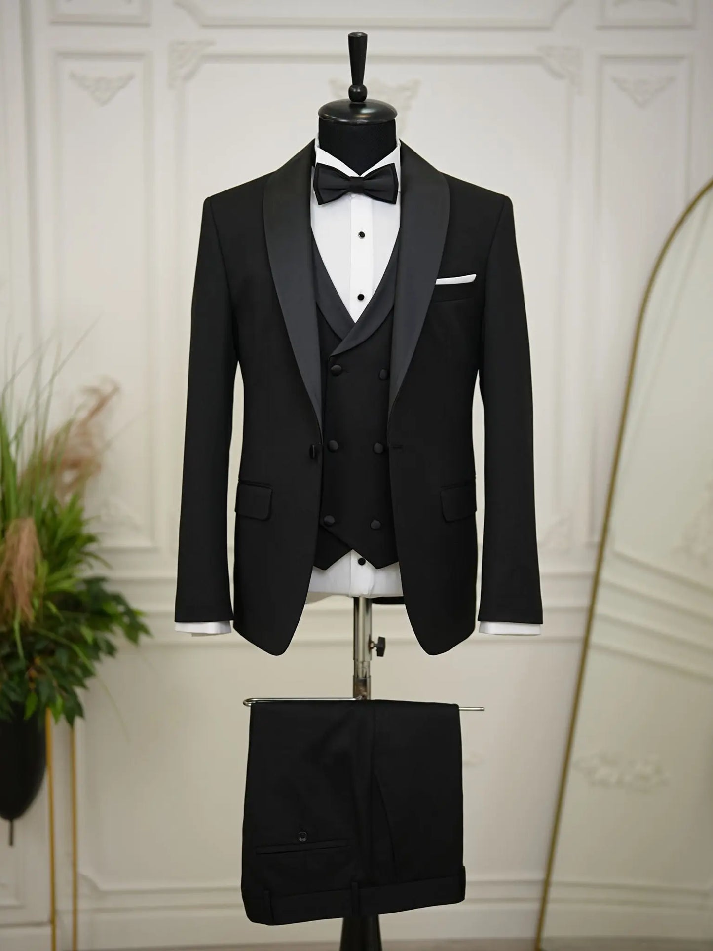 Brabion Elio Black Slim Fit Shawl Lapel Tuxedo - BRABION