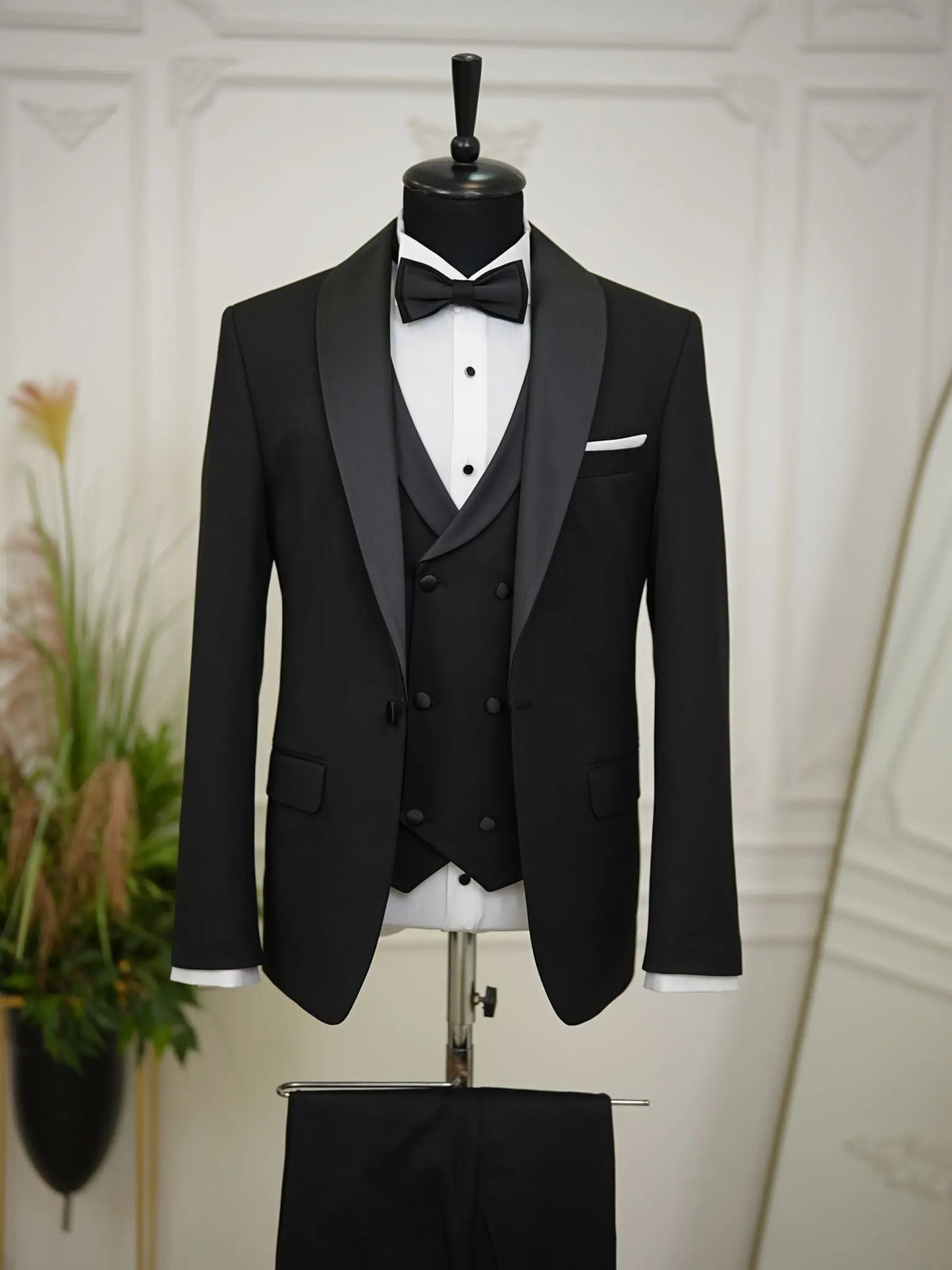 Brabion Elio Black Slim Fit Shawl Lapel Tuxedo - BRABION