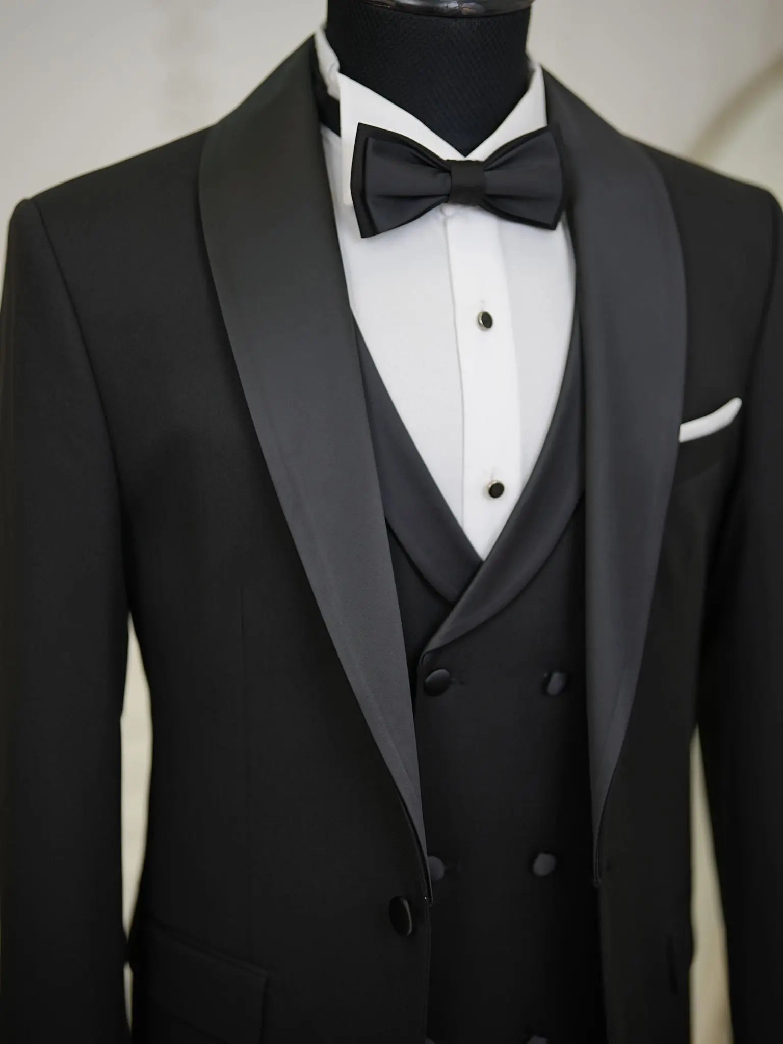 Brabion Elio Black Slim Fit Shawl Lapel Tuxedo - BRABION