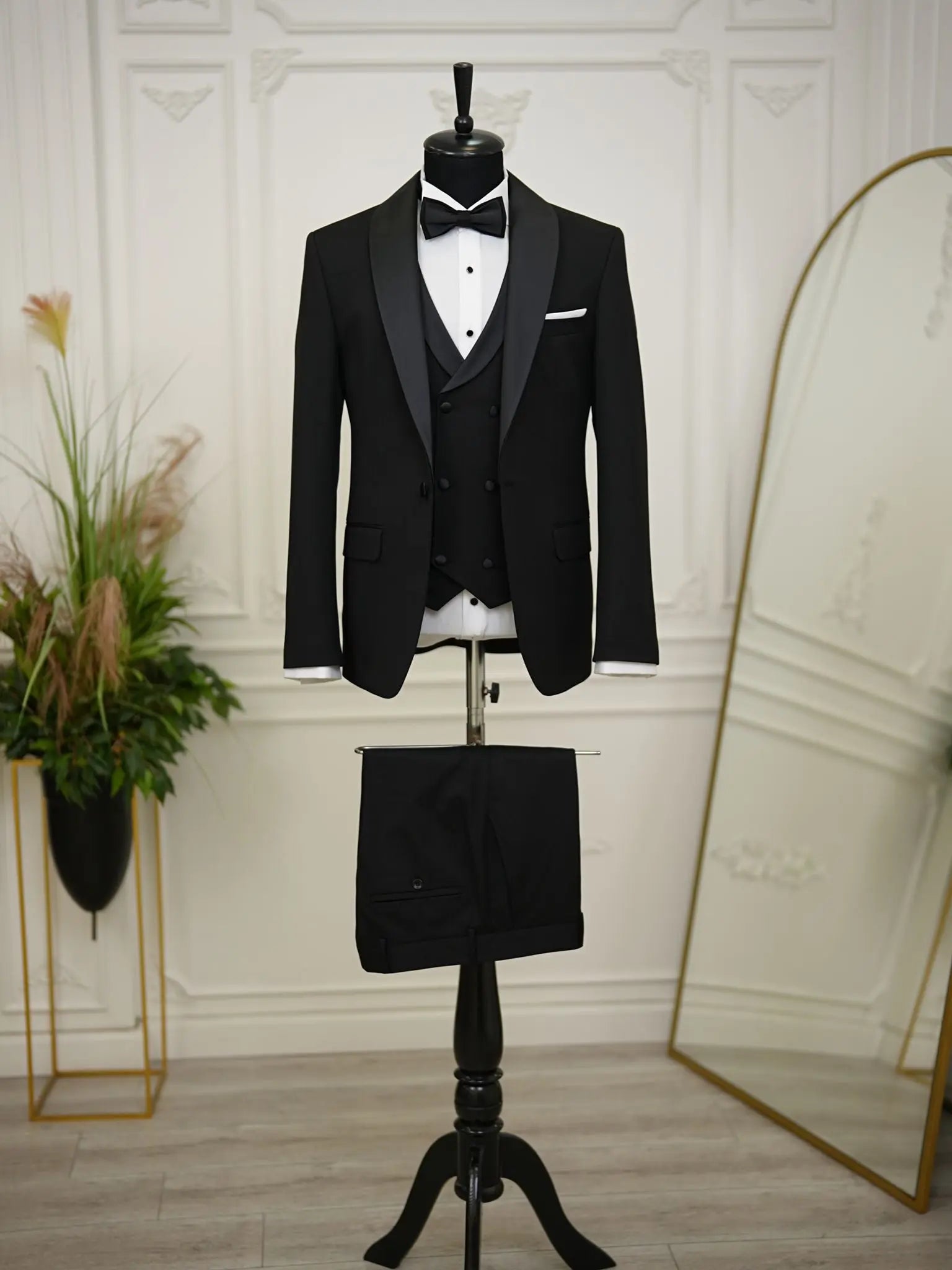 Brabion Elio Black Slim Fit Shawl Lapel Tuxedo - BRABION
