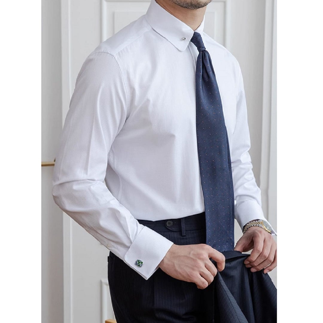 Short Collar Shirt with Cufflinks - BRABION