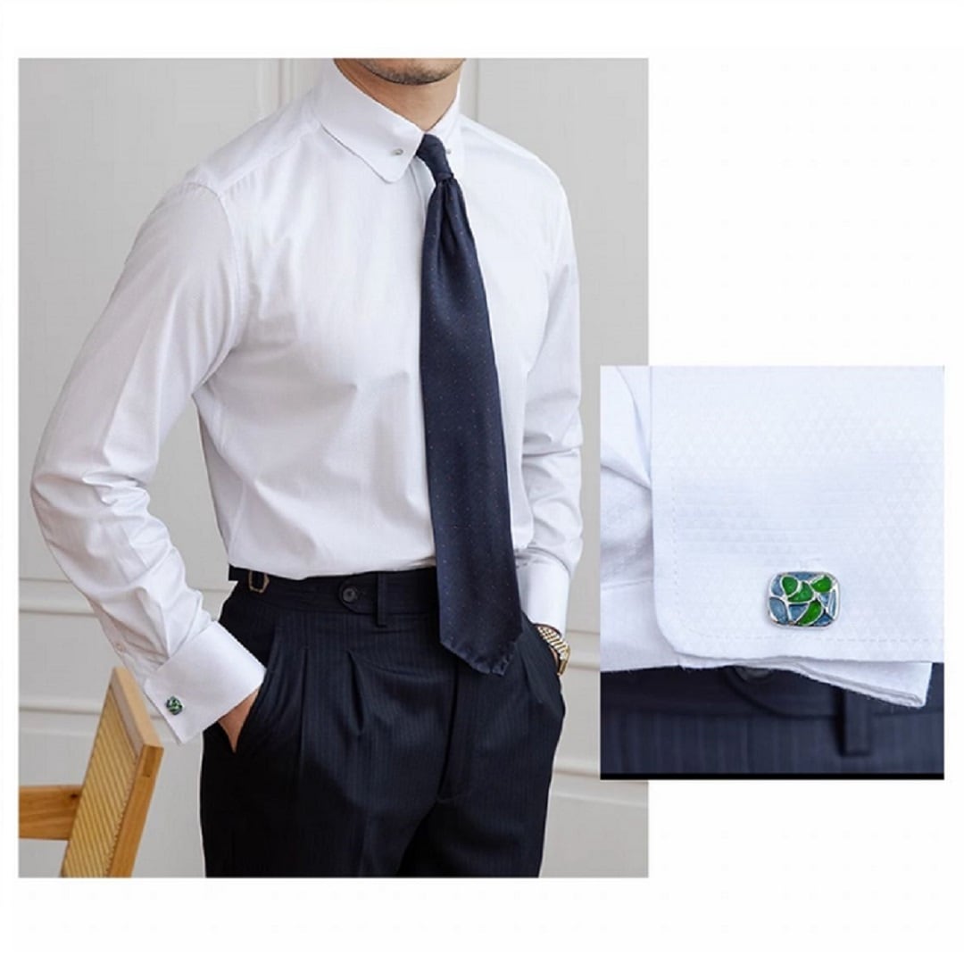 Short Collar Shirt with Cufflinks - BRABION
