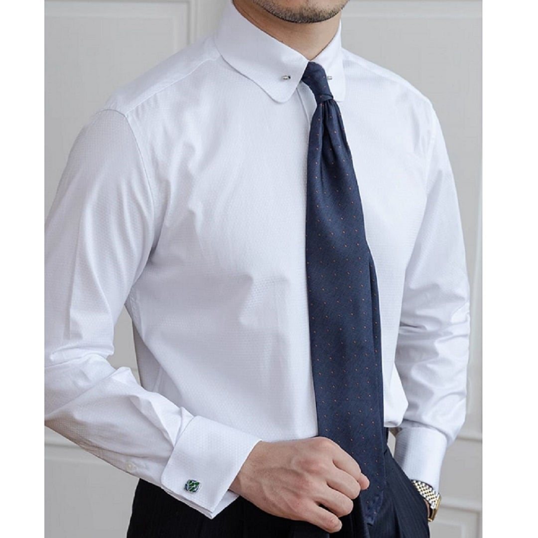 Short Collar Shirt with Cufflinks - BRABION