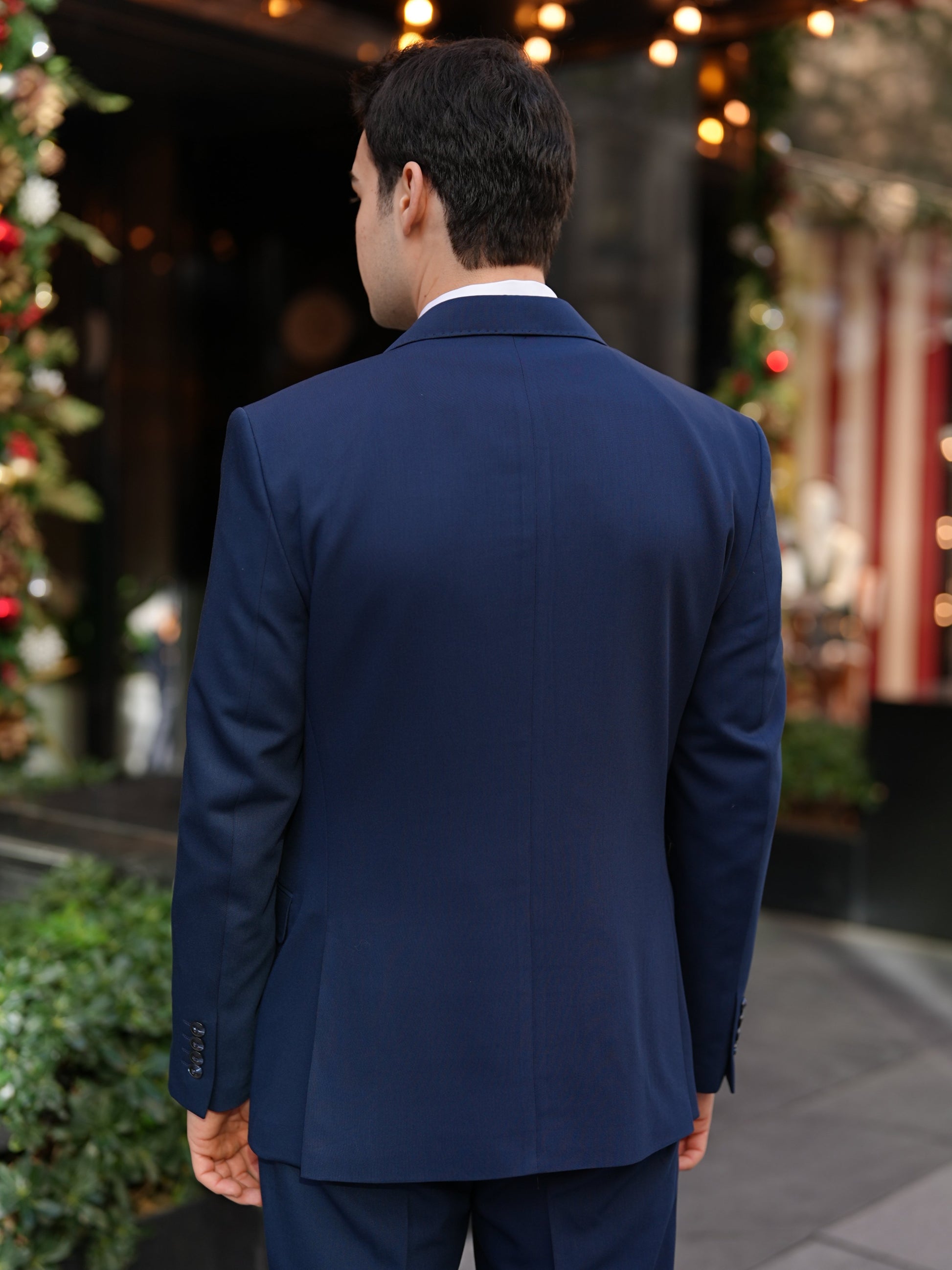 Navy Blue Italian Double Breasted Suit - BRABION