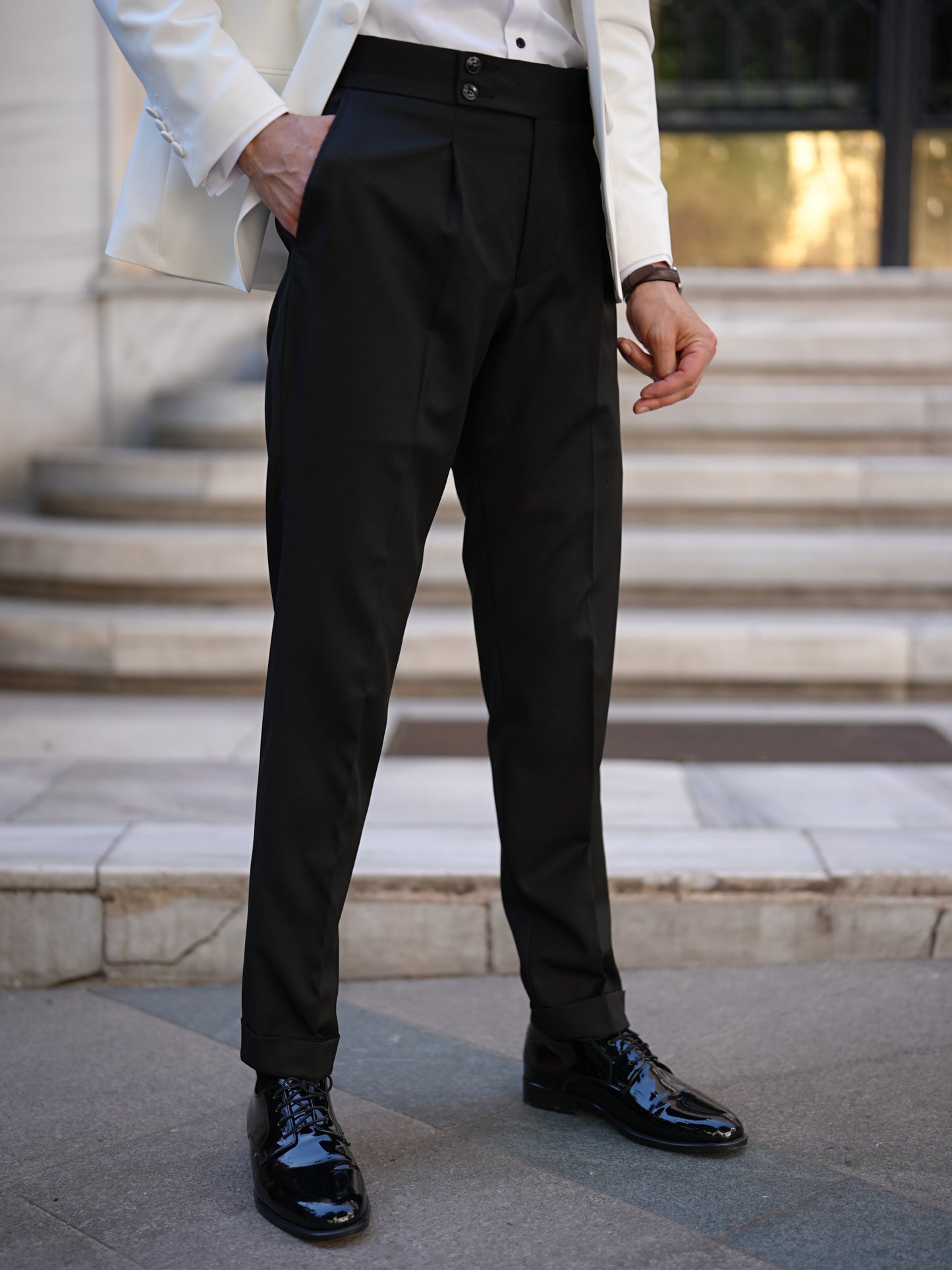 White Premium Tuxedo - Italian Style Slim Fit Groom Suit - BRABION