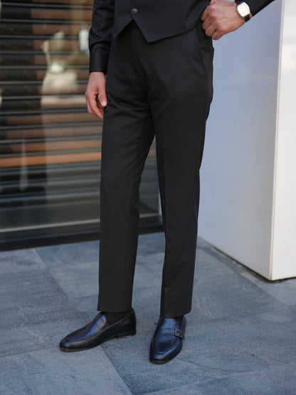 Black 3-Piece Slim Fit Italian Suit - BRABION
