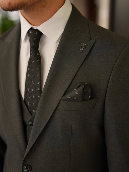 Anthracite Italian 3-Piece Slim Fit Suit - BRABION