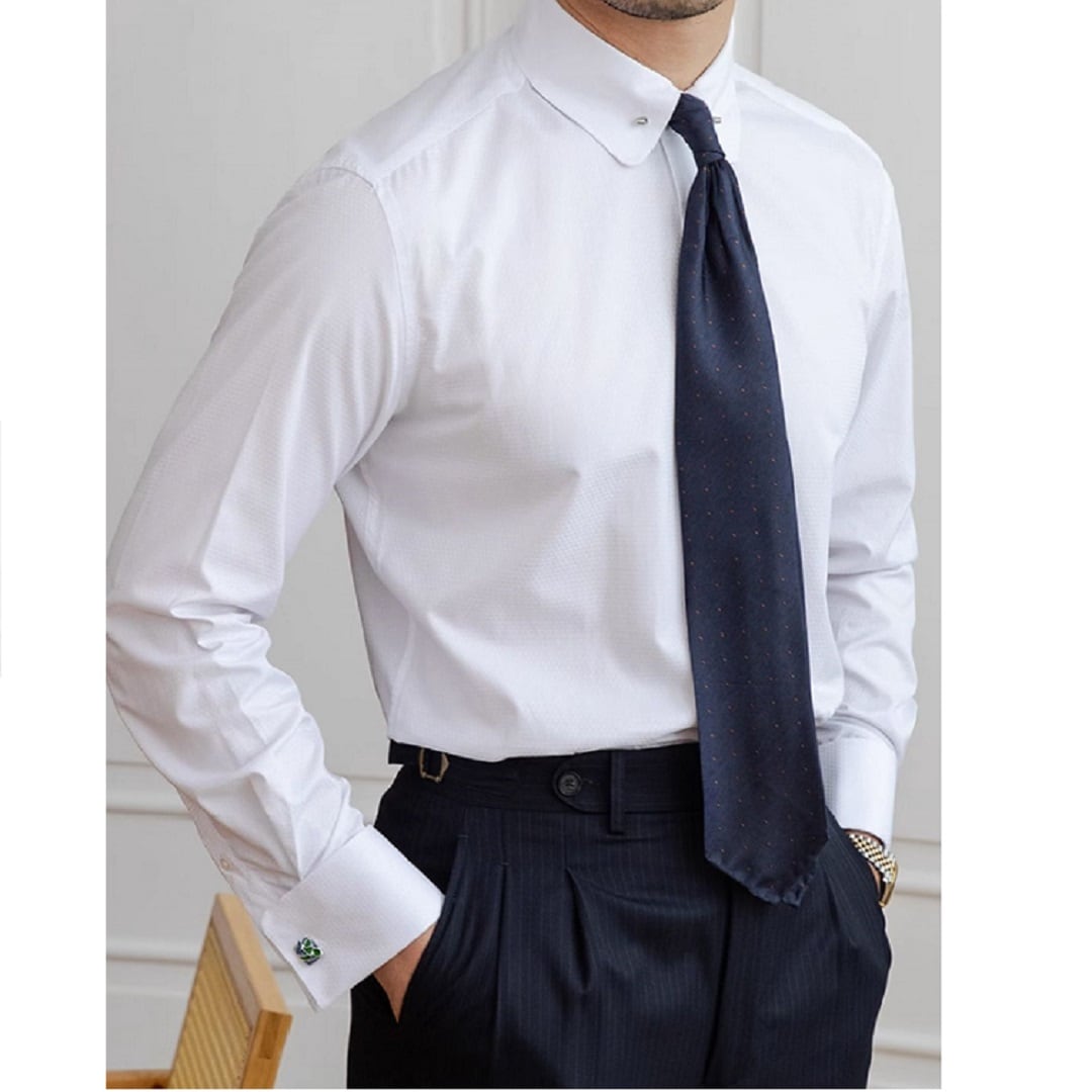 Short Collar Shirt with Cufflinks - BRABION