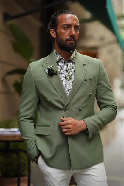 Evo Green Slim Fit Combination Suit for Every Occasion brabion
