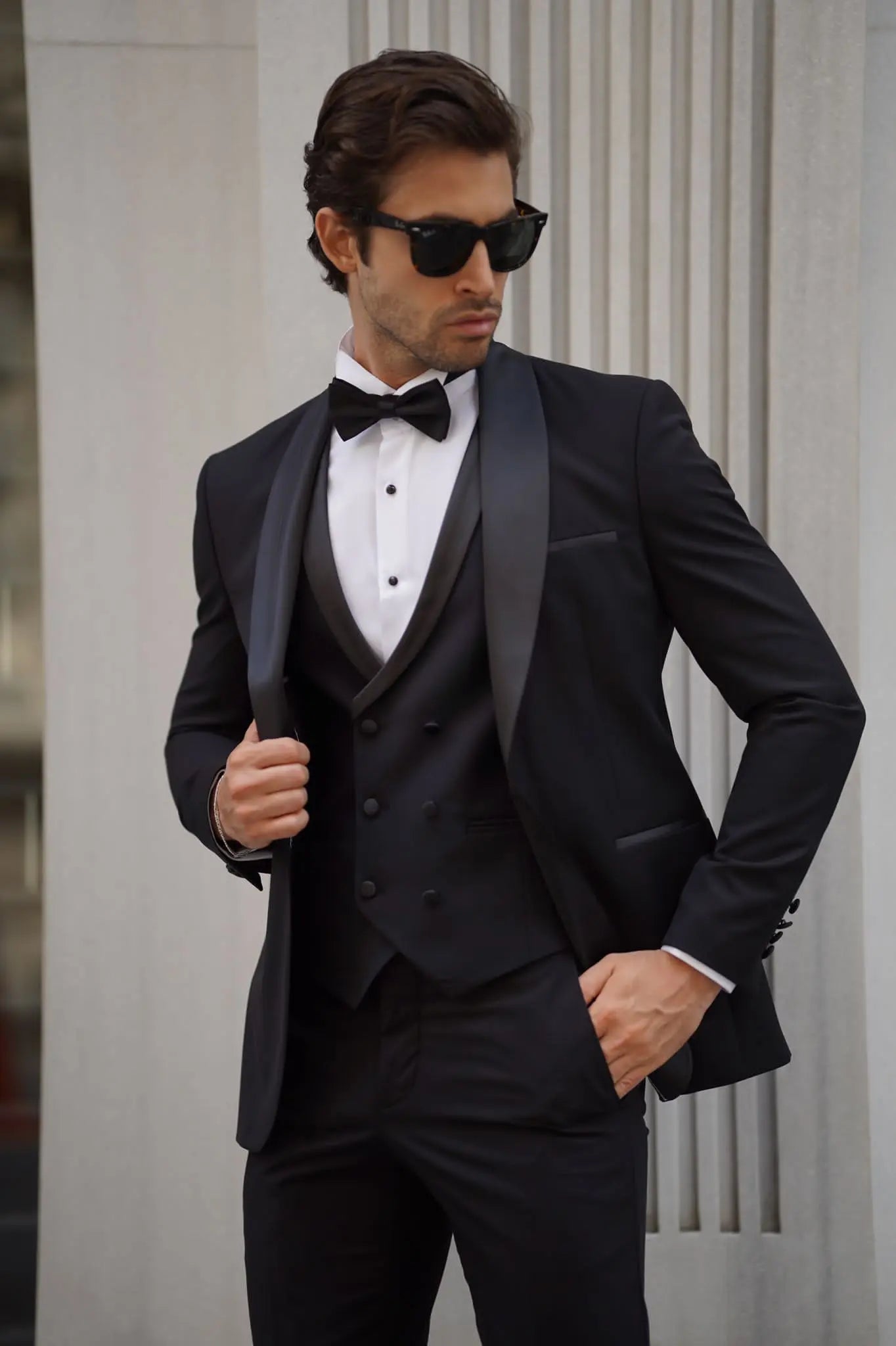 Daniel Slim-fit Shawl Collar Black Tuxedo - Elevate Your Formal Style - BRABION