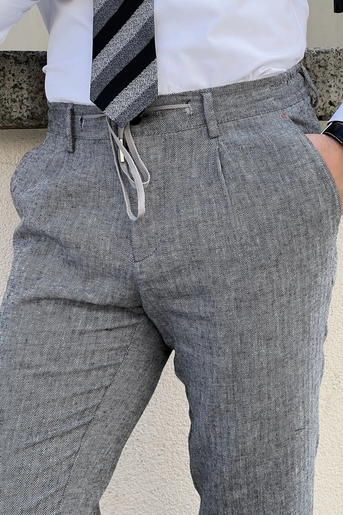 Daniel Gray Linen Pants - Slim Fit Excellence in Versatile Style - BRABION