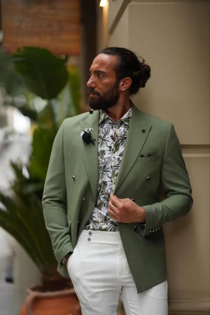 Evo Green Slim Fit Combination Suit for Every Occasion brabion