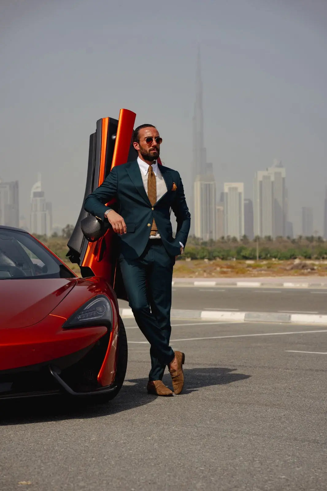 Vespo Green Detailed Slim-Fit Suit brabion
