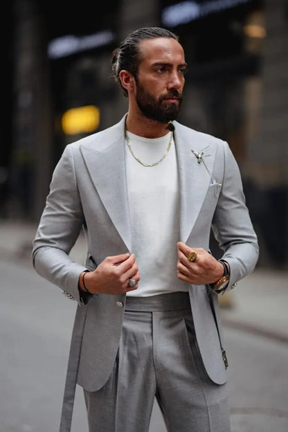 Evo Gray Slim Fit Buckle Up Suit - Versatile Elegance for Every Occasion brabion