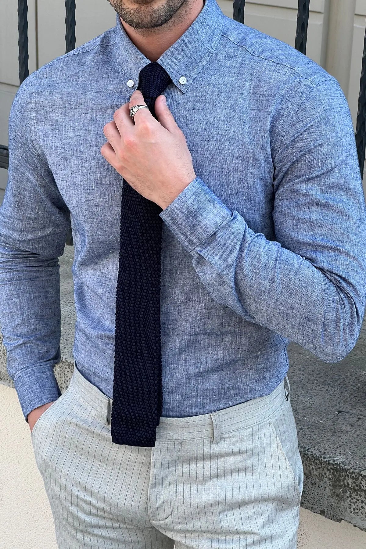 Brabion Daniel Slim-Fit Blue Cotton Shirt - BRABION