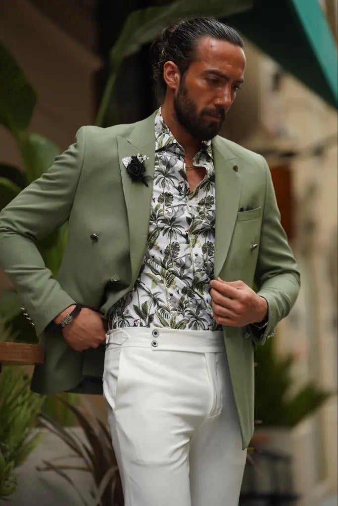 Evo Green Slim Fit Combination Suit for Every Occasion brabion