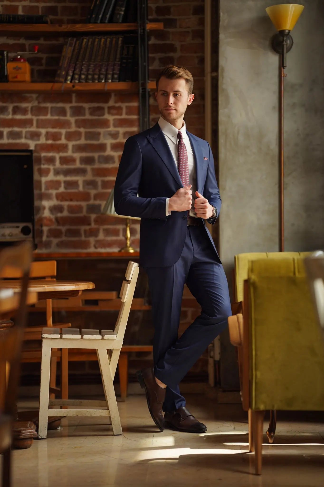 Daniel Slim Fit Navy Blue Wool Suit for Modern Men brabion
