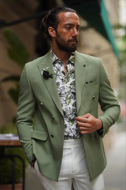 Evo Green Slim Fit Combination Suit for Every Occasion brabion