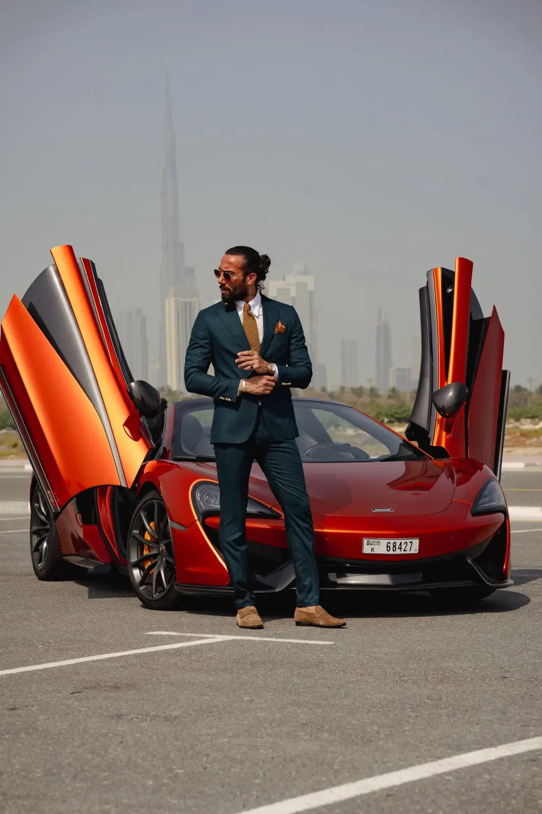 Vespo Green Detailed Slim-Fit Suit brabion