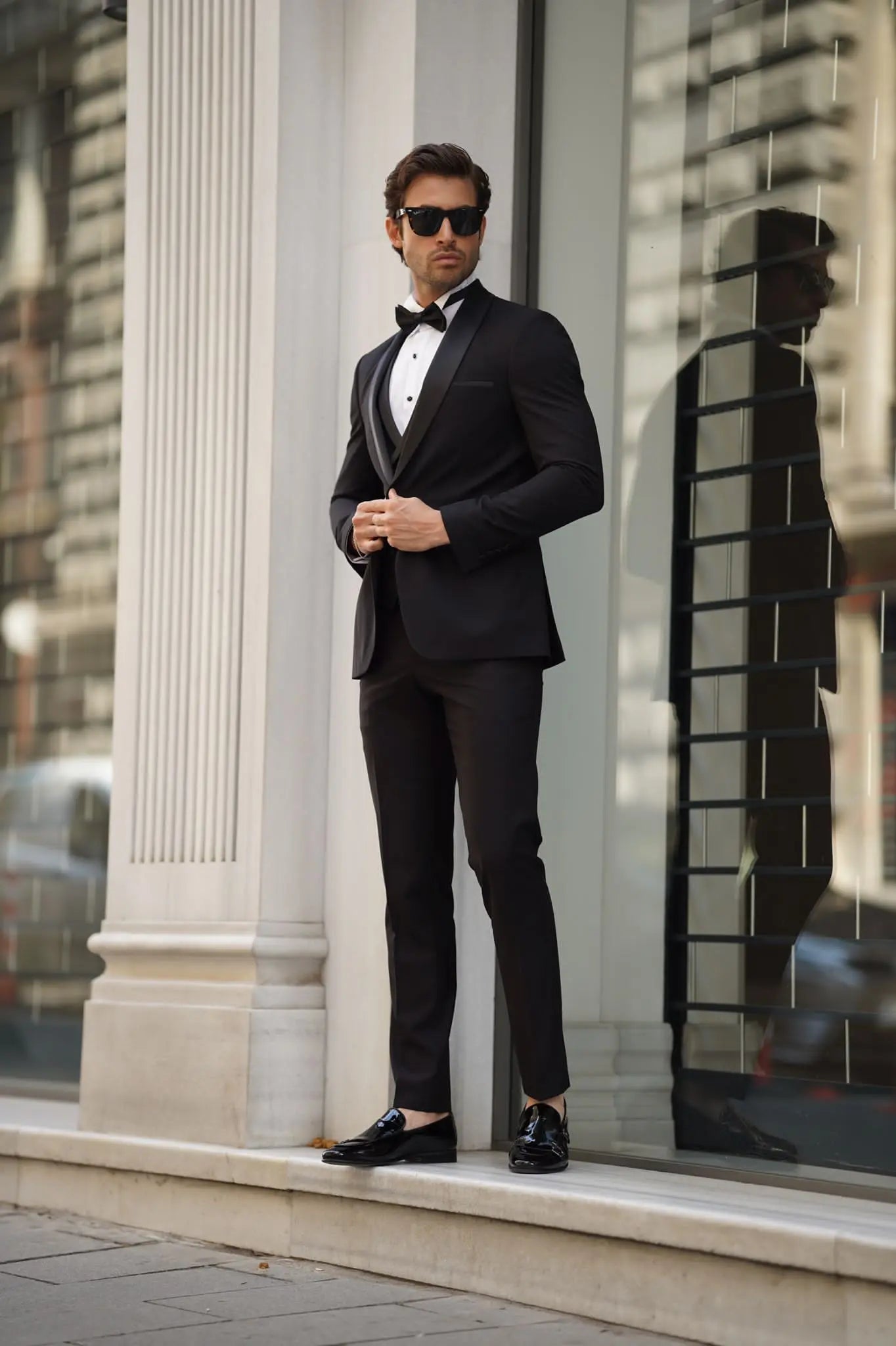 Daniel Slim-fit Shawl Collar Black Tuxedo - Elevate Your Formal Style - BRABION