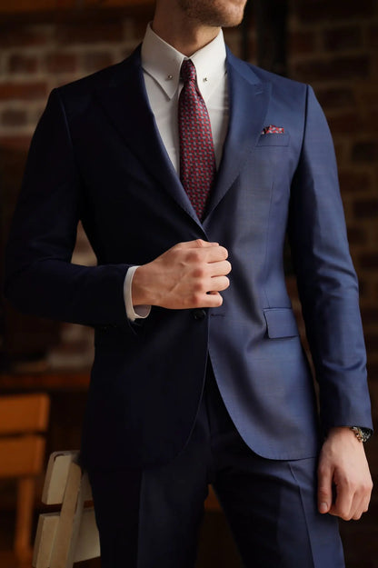 Daniel Slim Fit Navy Blue Wool Suit for Modern Men brabion
