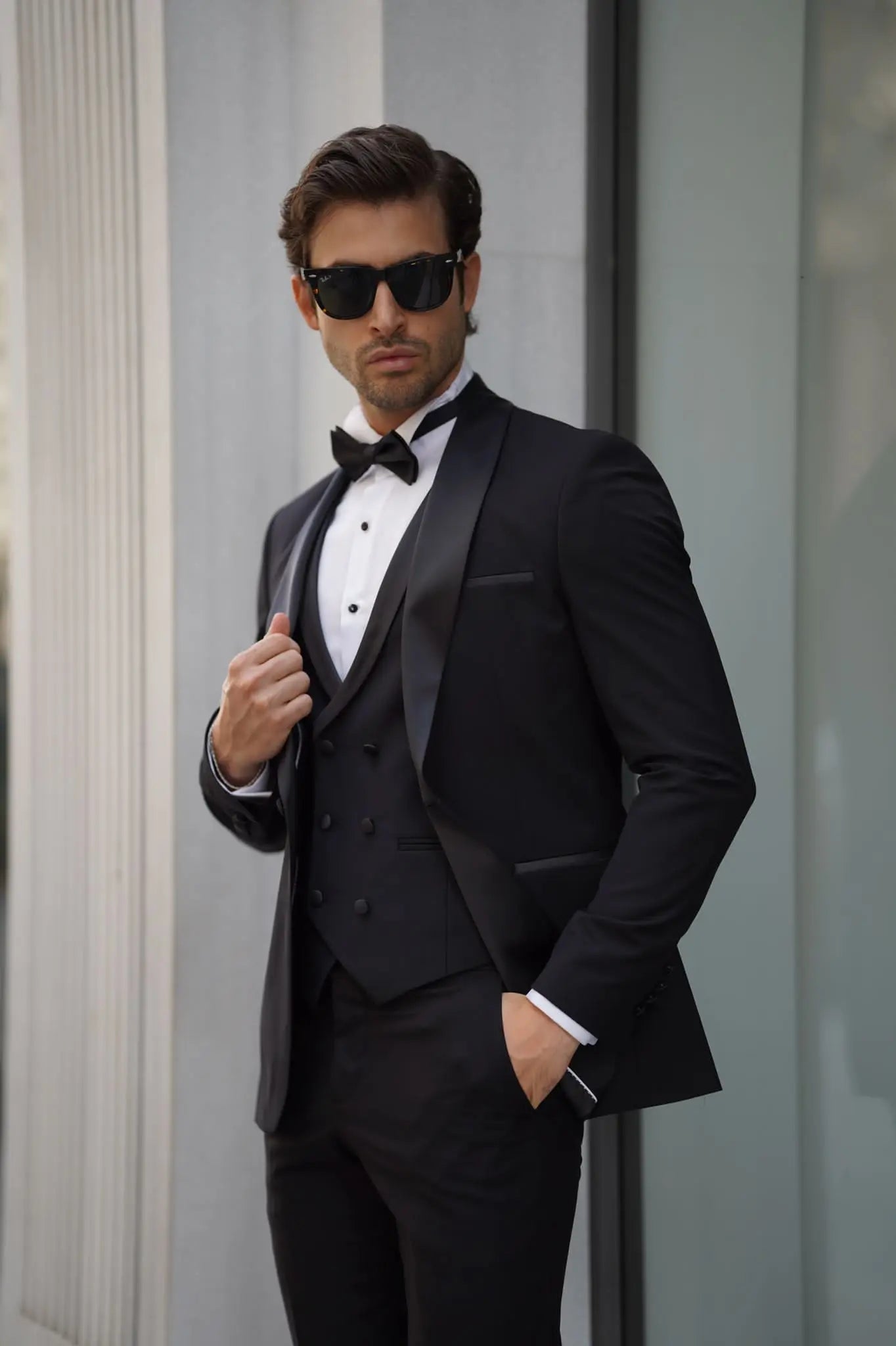 Daniel Slim-fit Shawl Collar Black Tuxedo - Elevate Your Formal Style - BRABION