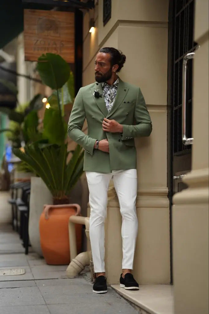 Evo Green Slim Fit Combination Suit for Every Occasion brabion