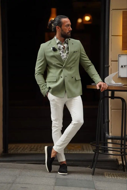 Evo Green Slim Fit Combination Suit for Every Occasion brabion