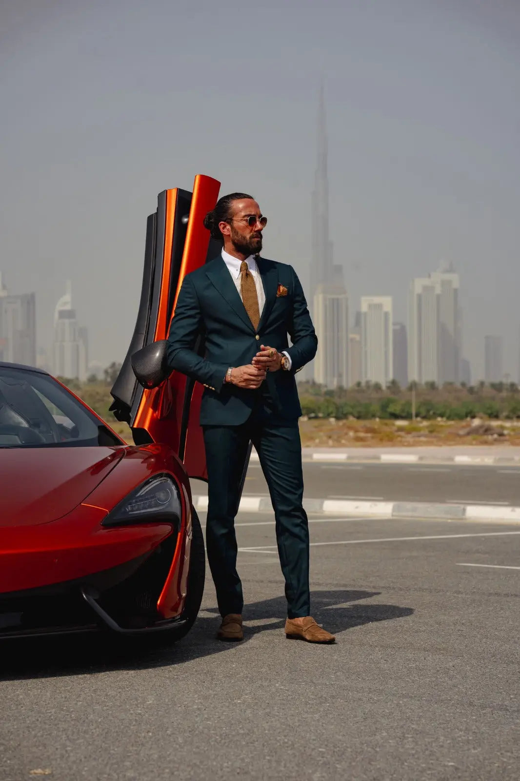 Vespo Green Detailed Slim-Fit Suit brabion